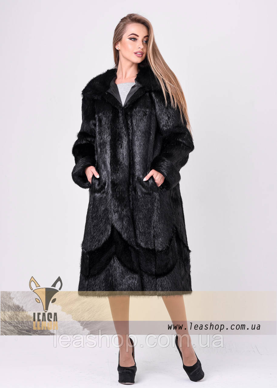 Жіноча шуба з хутряною вишивкою LEAshop <unk> Розміри 40-64 <unk>