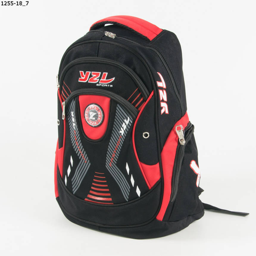 Спортивний рюкзак YZL - чорний з червоним - 1255-18, фото 2