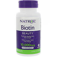 Біотин, Вітамін В7 Natrol Biotin 10,000 мкг, 100 таблеток