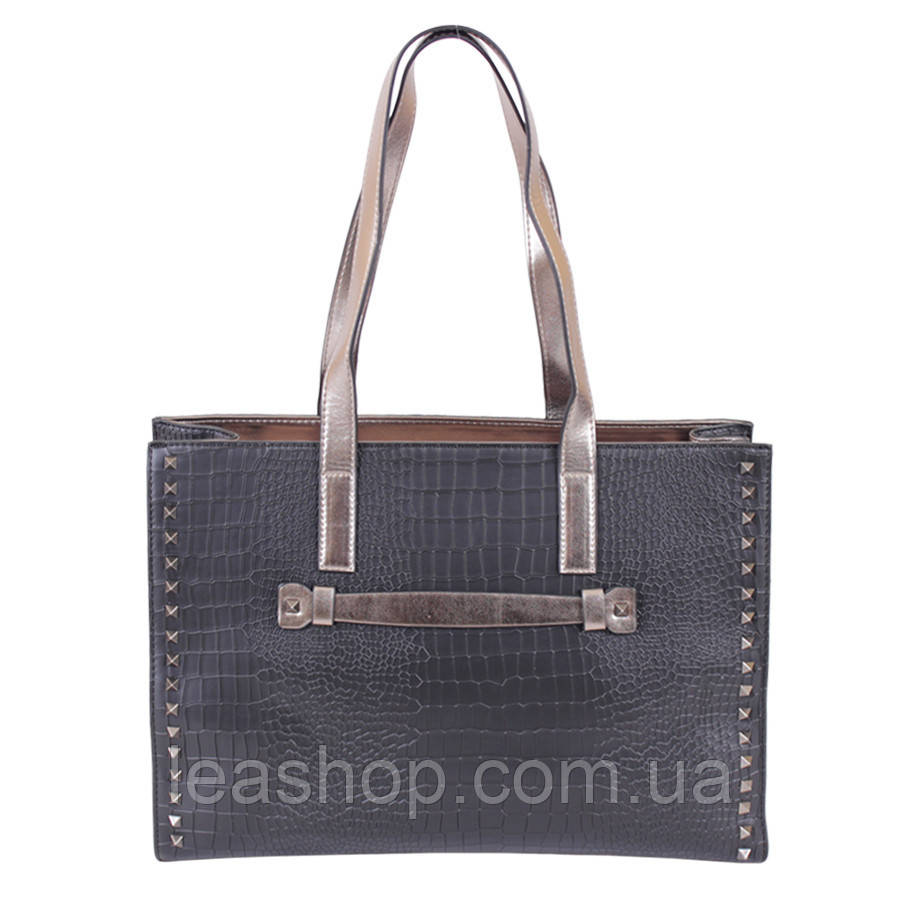 Сумка формата А4 с имитацией кожи рептилии, фото 1