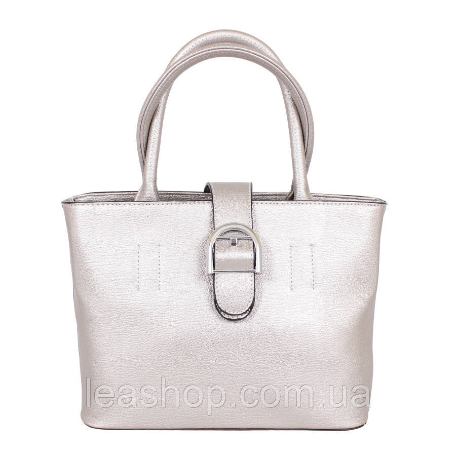 Сумка на молнии серебряная, фото 1