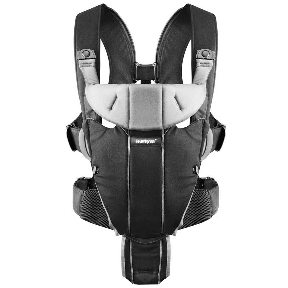 Сумка-кенгуру BabyBjorn Baby Carrier Miracle Cotton Mix Black/Silver (96065)