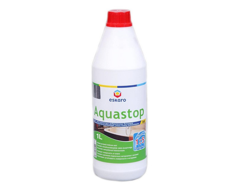 Грунтовка антисептическая ESKARO AQUASTOP BIO влагоизоляционная 1л - фото 2 - id-p68117072