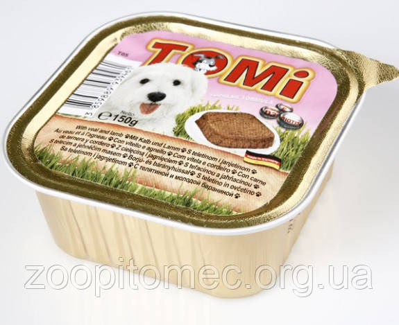 Консерви корм для собак TOMi М'ЯСО ЯГНЯ (veal, lamb) паштет 150 г