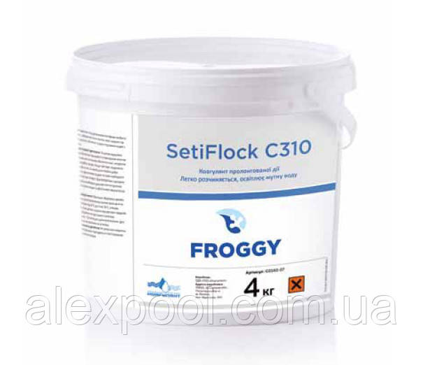 Хімія для басейнів Froggy SetiFlock C310 4 кг — Гранульований коагулянт на основі сульфату алюмінію