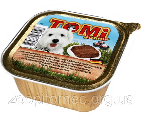 Консерви корм для собак TOMi ДЛЯ ЩЕНКОВ (junior) паштет 150г