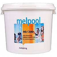 Химия для бассейна Melpool (Melspring) 90/200 - Длительный хлор стабилизированный, таблетки по 200 гр 50 кг