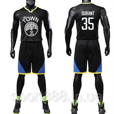 Чорна форма (майка + шорти) Kevin Durant No35 Golden State Warriors
