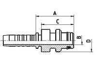 Штуцер шахтний 0* Staple-Lock SAE J1467 DN19 трубка-29