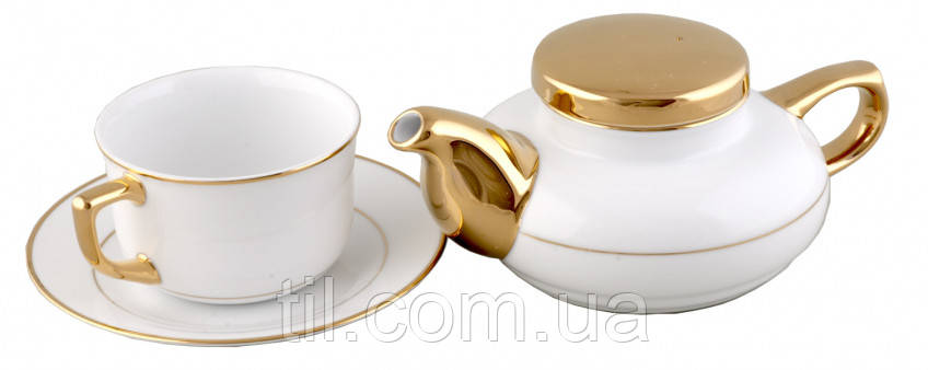 EXECUTIVE TEA SET Порцеляновий чайний набір Ексклюзив біло-золотий 50 мл.