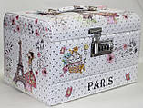 Скринька для прикрас, білий, Париж, кодовий замок, фото 3