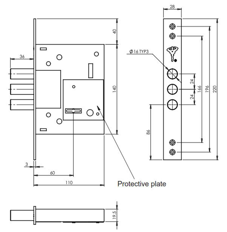 Замок врезной дополнительный MUL-T-LOCK 1-WAY 257 (Израиль) - фото 3 - id-p724879461