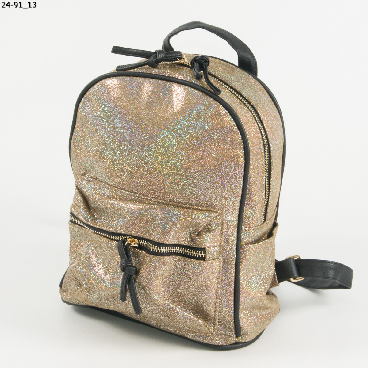 Голографічний рюкзак для прогулянок - золотистий - 24-91