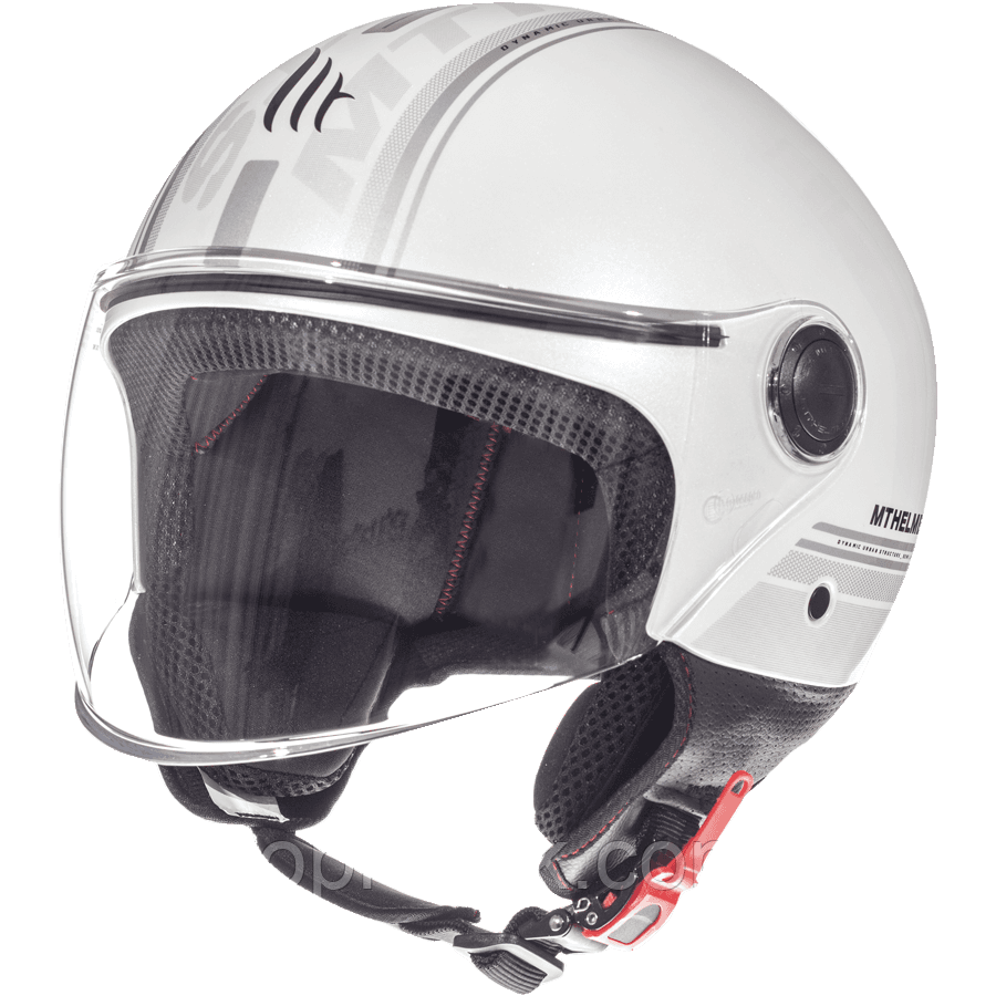 MT Street Entire E6 Gloss Pearl White, XS, Мотошолом лицевик