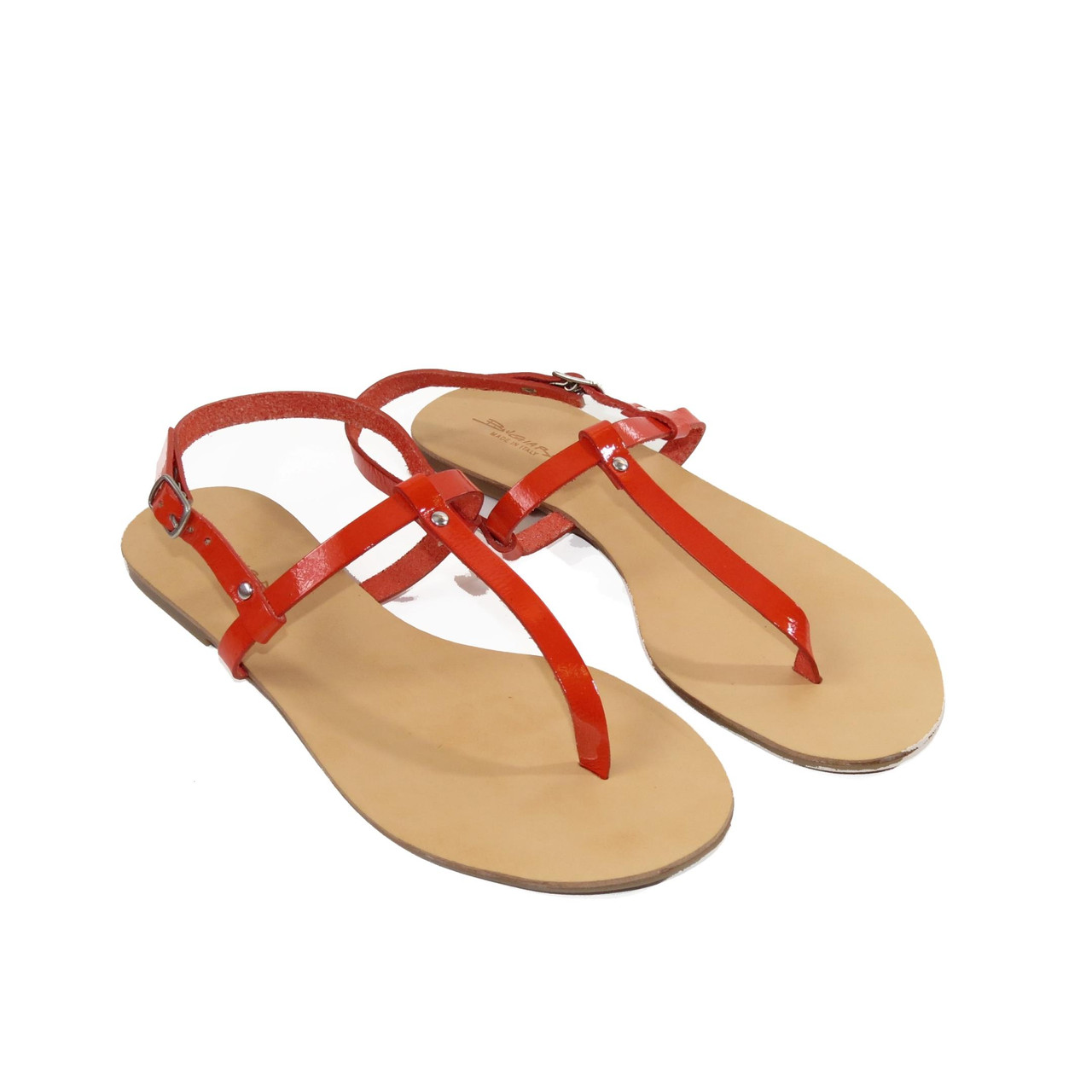 Коралловые женские босоножки вьетнамки 41 размер Woman's heel из натуральной кожи итальянские на низком ходу - фото 3 - id-p57052055