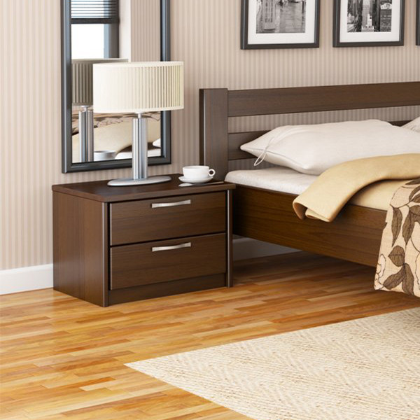 Деревяна приліжкова тумба Т2 (темний горіх)