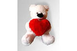 М'яка іграшка ведмедик білий 45 см з Серцем 15 см, фото 5