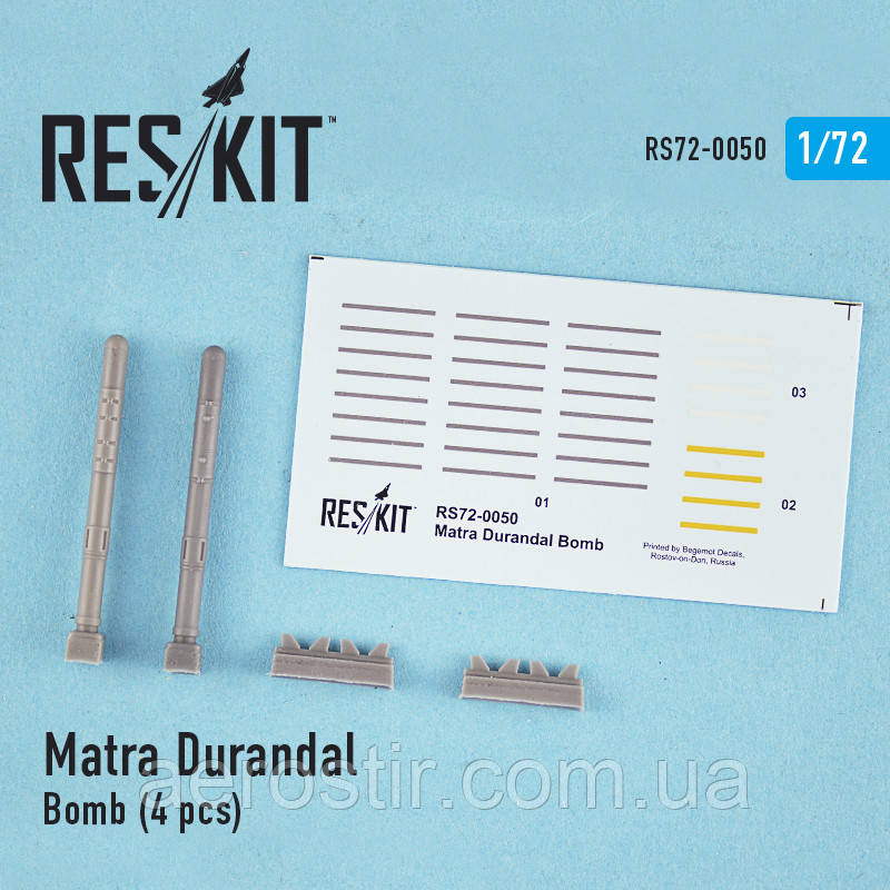 Matra Durandal Bomb (4 pcs) (F-15 E Strike Eagle, F-111, Mirage 2000) 1/48 RES/KIT 72-0050