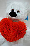 М'яка іграшка ведмедик білий 45 см з Серцем 15 см, фото 3