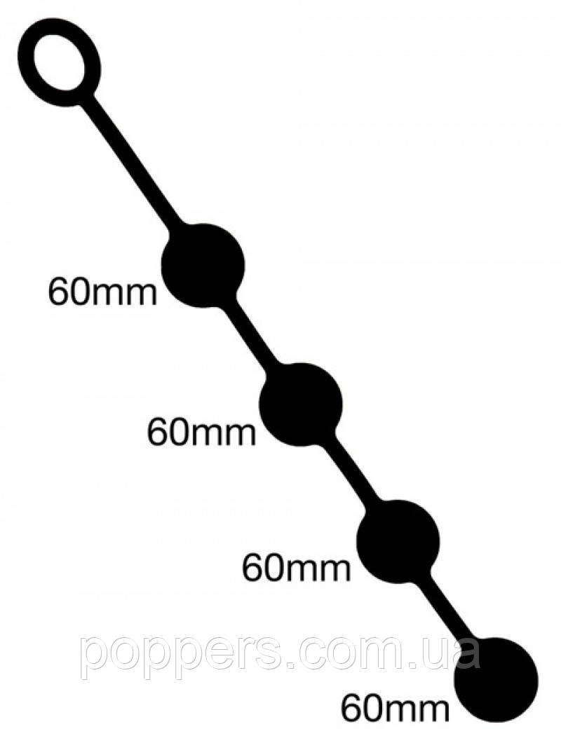Силіконові анальні кульки 60мм-4шт.