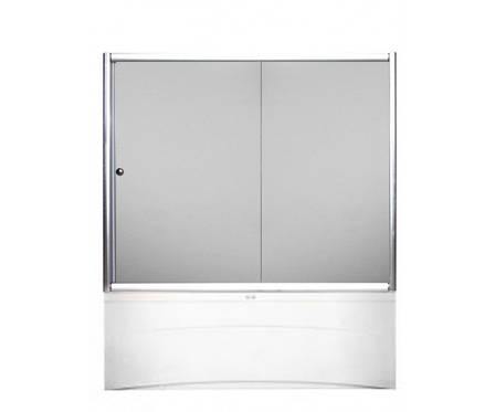 Штори на ванну 150 см (матове скло) дві секції, профіль білий/сатинТМ Ko&Po, фото 1