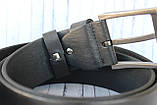 Ремінь чоловічий шкіряний чорний Black Belt 45 мм, фото 3