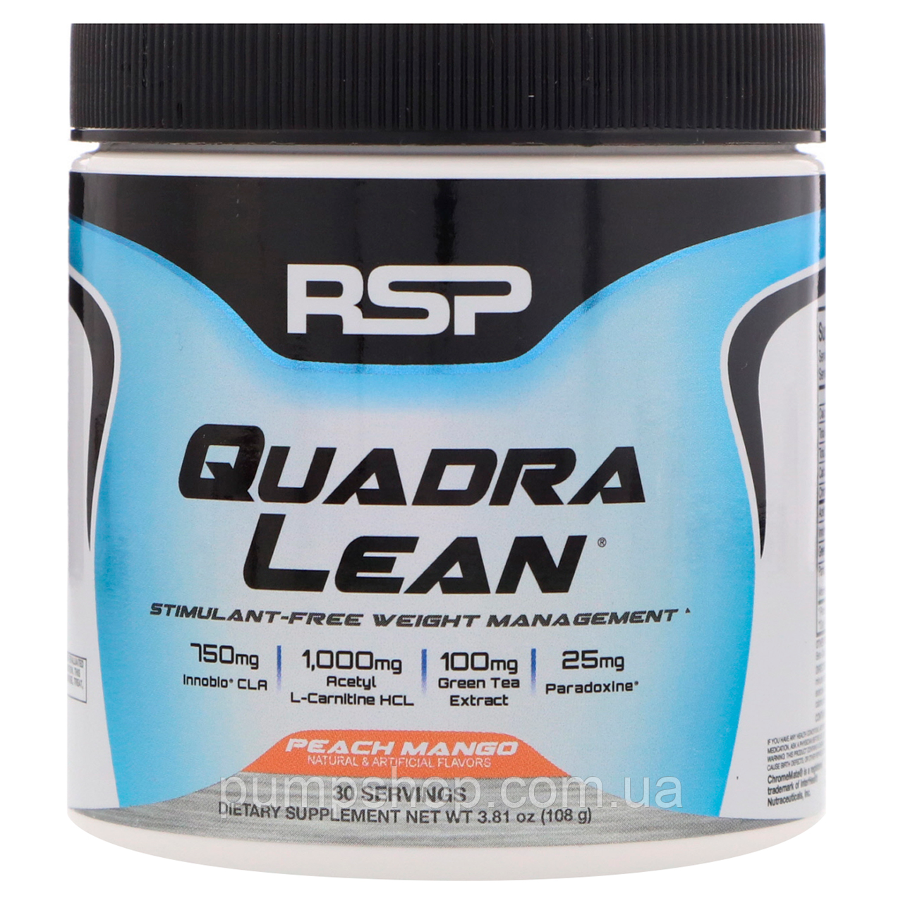 Жироспалювач без стимуляторів RSP Nutrition Quadra Lean 108 г (30 порц.)