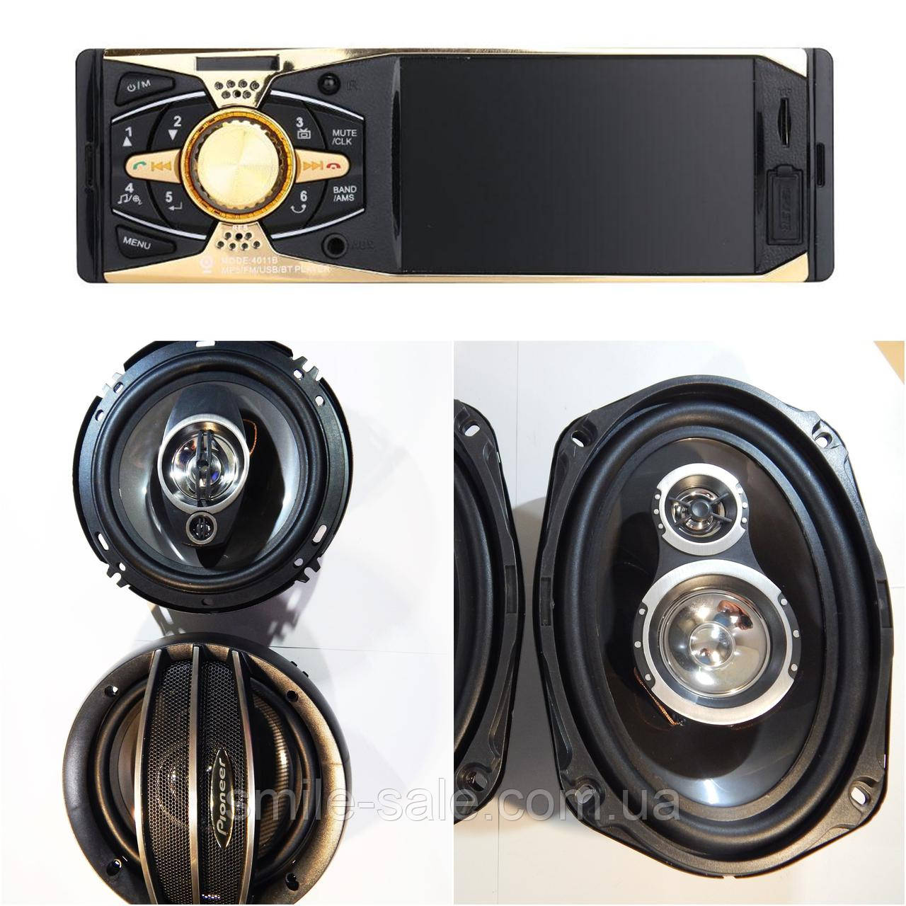 Крутий набір Авто-звука з Магнітолою Pioneer 4011B+ овали + круглі 16 см! + ПОДАРУНКИ!