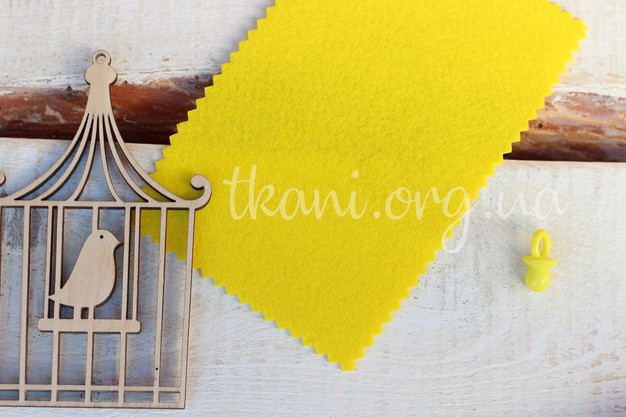 Фетр корейський жорсткий 1,2 мм для рукоділля і творчості 20*30см, 820, світло-жовтий, фото 1