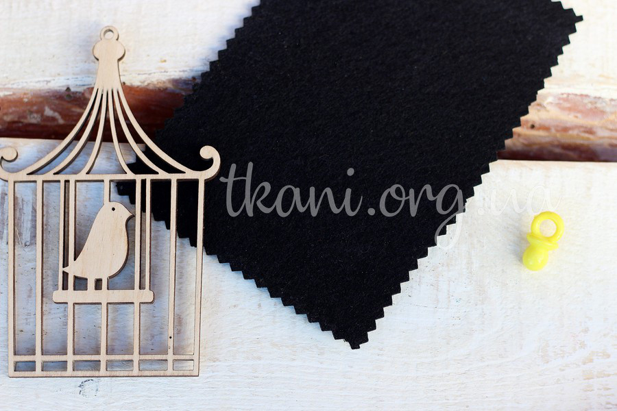 Фетр корейський жорсткий 1,2 мм для рукоділля і творчості 20*30см, 902, чорний, фото 1