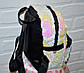 Рожевий рюкзак із паєтками двосторонніми та нашивками, білий, жіночий, молодіжний, фото 4