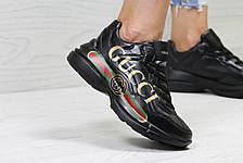 Модні кросівки Gucci,чорні, фото 2