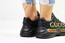 Модні кросівки Gucci,чорні, фото 2