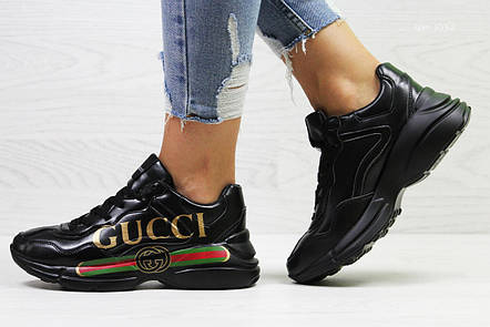 Модні кросівки Gucci,чорні, фото 2