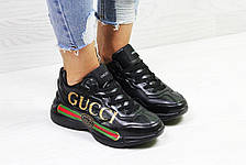 Модні кросівки Gucci,чорні, фото 3