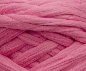 Товста пряжа 100% вовна 100г (4м) Колір Рожевий 25 мкрн для валяння для іграшок