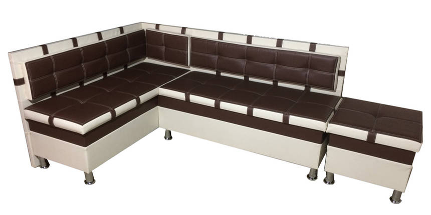 М'який кухонний куточок Чак-4 з пуфом (з нішами) Udin, фото 2