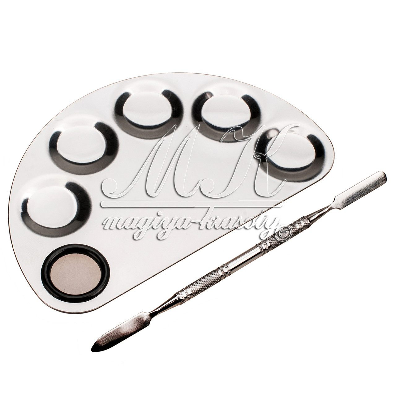 Металева палітра для фарб + інструмент для змішування