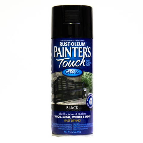 Фарба універсальна Painter's Touch, чорна глянсова, аерозоль, 0,34 кг, фото 1