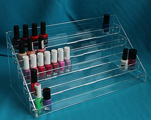 Полиця прозора 5 ступенів під лак