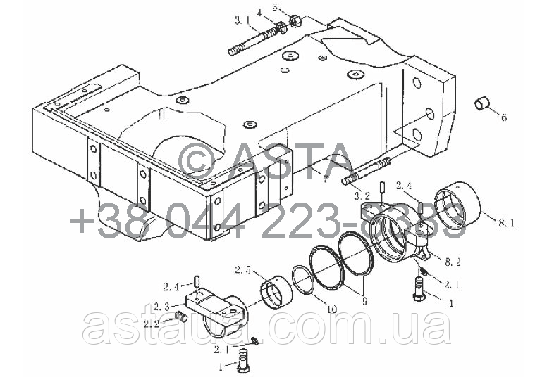 Передний кронштейн в сборе на YTO-X804 - фото 1 - id-p57078871