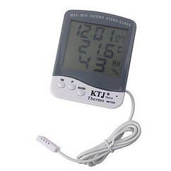 3в1 Термометр-Годинник-Вологомір з виносним датчиком.