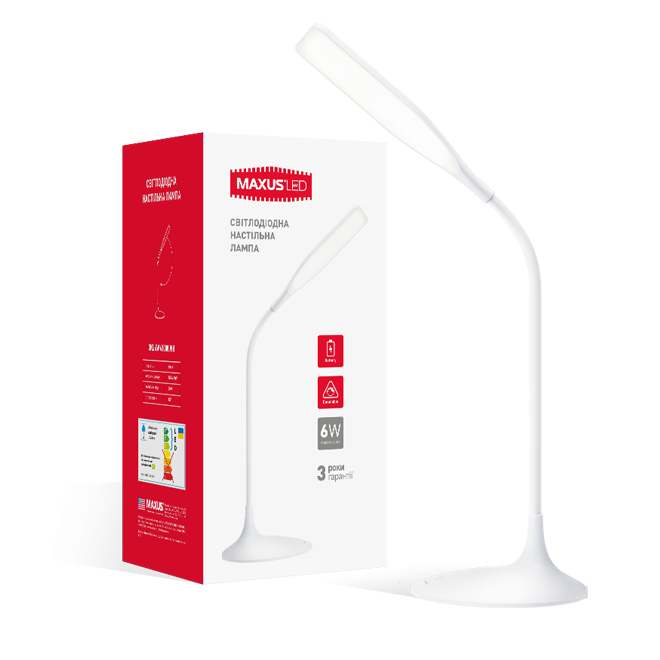 LED світильник MAXUS DKL 6 W 4100 K WH яскраве світло, фото 1