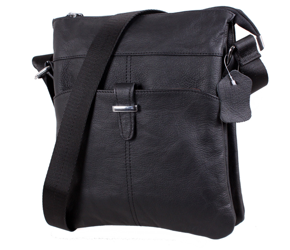Чоловіча шкіряна сумка MESS8139 чорна, фото 1