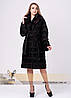 Зимова жіноча шуба з натуральним хутром куниці, фото 2