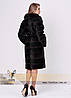 Зимова жіноча шуба з натуральним хутром куниці, фото 4