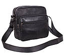 Чоловіча шкіряна сумка SW11018 чорна, фото 2