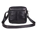 Чоловіча шкіряна сумка SW11018 чорна, фото 3