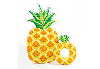 Надувний круг Intex Ананас (Pineapple) 56266P. Дуже добре підходить для відпочинку на морі, в басейні, фото 5