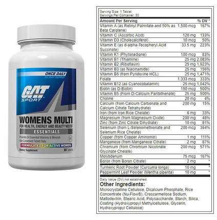 Вітаміни для жінок GAT Womens Multivitamin 30 порц., фото 3